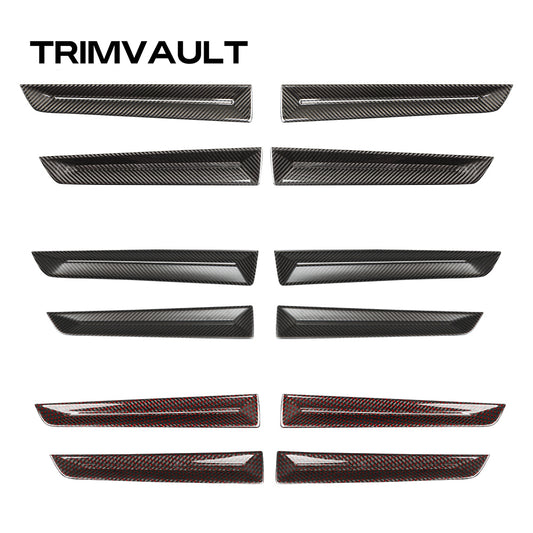 4pcs Real Carbon Fiber Inner Door Panel Stripes Trims For 11th Civic Type R FL5