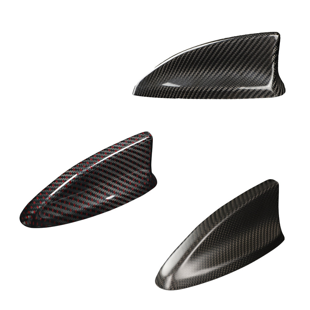 Carbon Fiber Car Roof Shark Fin Antenna Base Cover Trim for 11th Gen Civic Hatchback Type r FL5 Typer Roof Aerial Radio Signal Base Exterior Accessories (Bright Black)