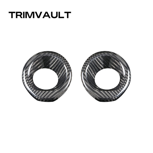 2pcs Dry Carbon Fiber Car Door Audio Speaker Cover Trim Fit For GR Supra MK5 A90