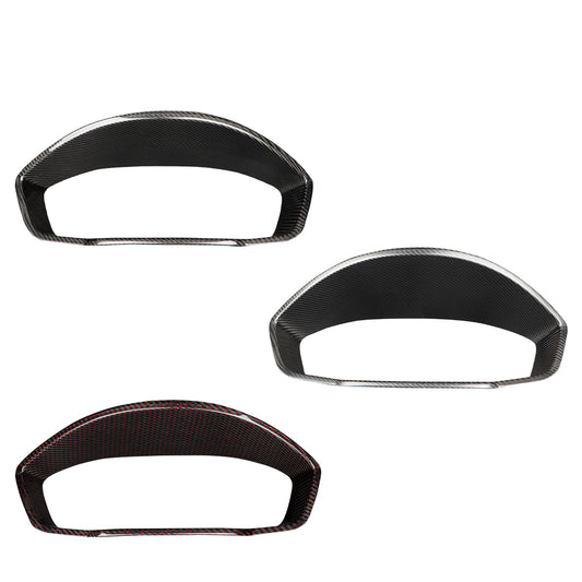 Real Carbon Fiber Dashboard Fuel Gauge Tachometer Trim Cover Fit for 11th Gen Civic Type r FL5 LHD Typer Center Console Dashboard Instrument Control Panel Cover (Matte Black)