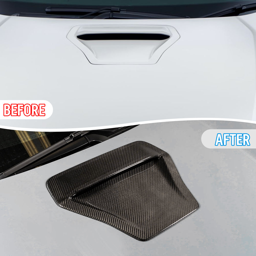 Real Carbon Fiber Hood Scoop Air Intake Vent Cover For Honda Civic Type R FK8
