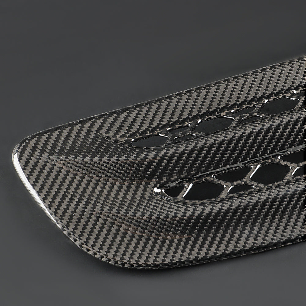 Gloss Carbon Fiber Hood Vent Scoop Cover Replacement For 11th Civic Type R FL5