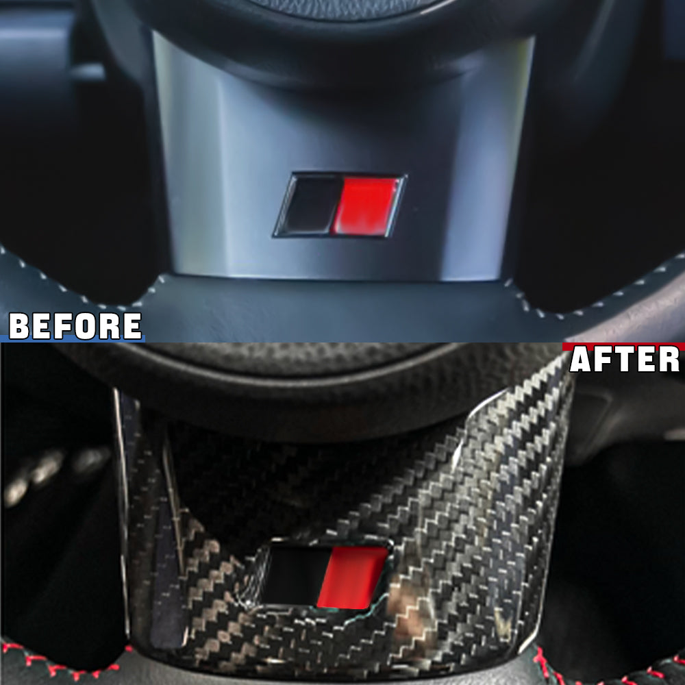 3pcs GLoss Carbon Fiber Steering Wheel Panel Cover Fit For Toyota GR Yaris 2021+