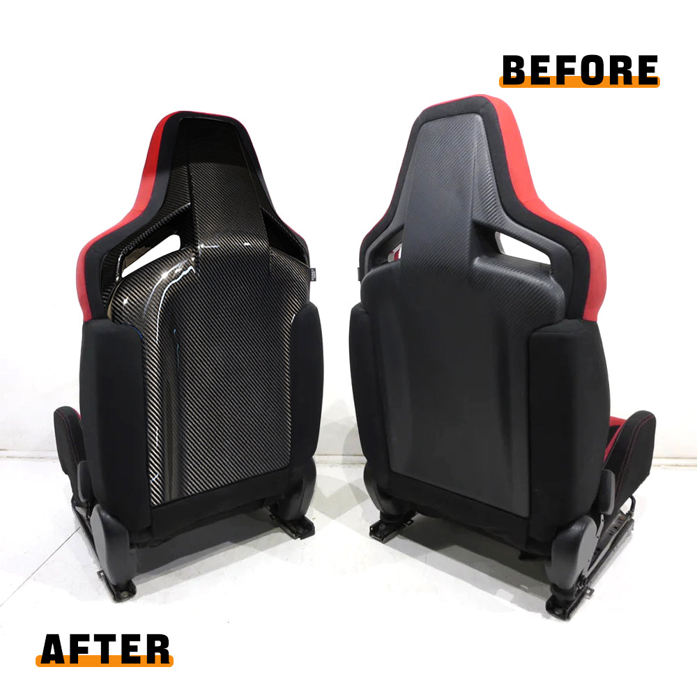2pcs Carbon Fiber Car Seat Backrest Cover Trim Fit for Honda Civic Type R FK8