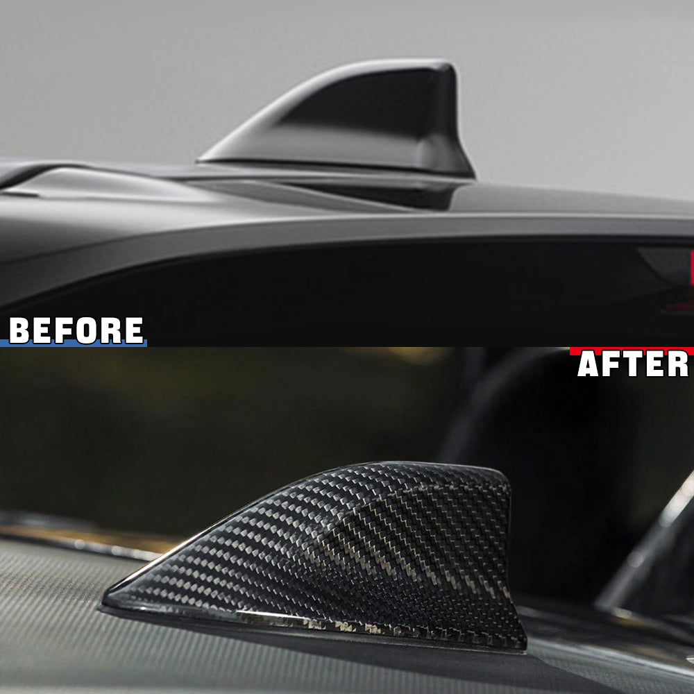 1pcs Gloss Carbon Fiber Shark Fin Antenna Cover For Toyota GR Corolla/GR Yaris