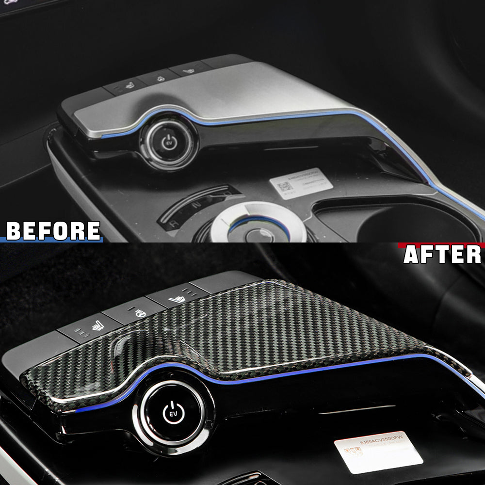 For KIA EV6 2021+ Real Carbon Fiber Central Control Panel Cover Trim (LHD)