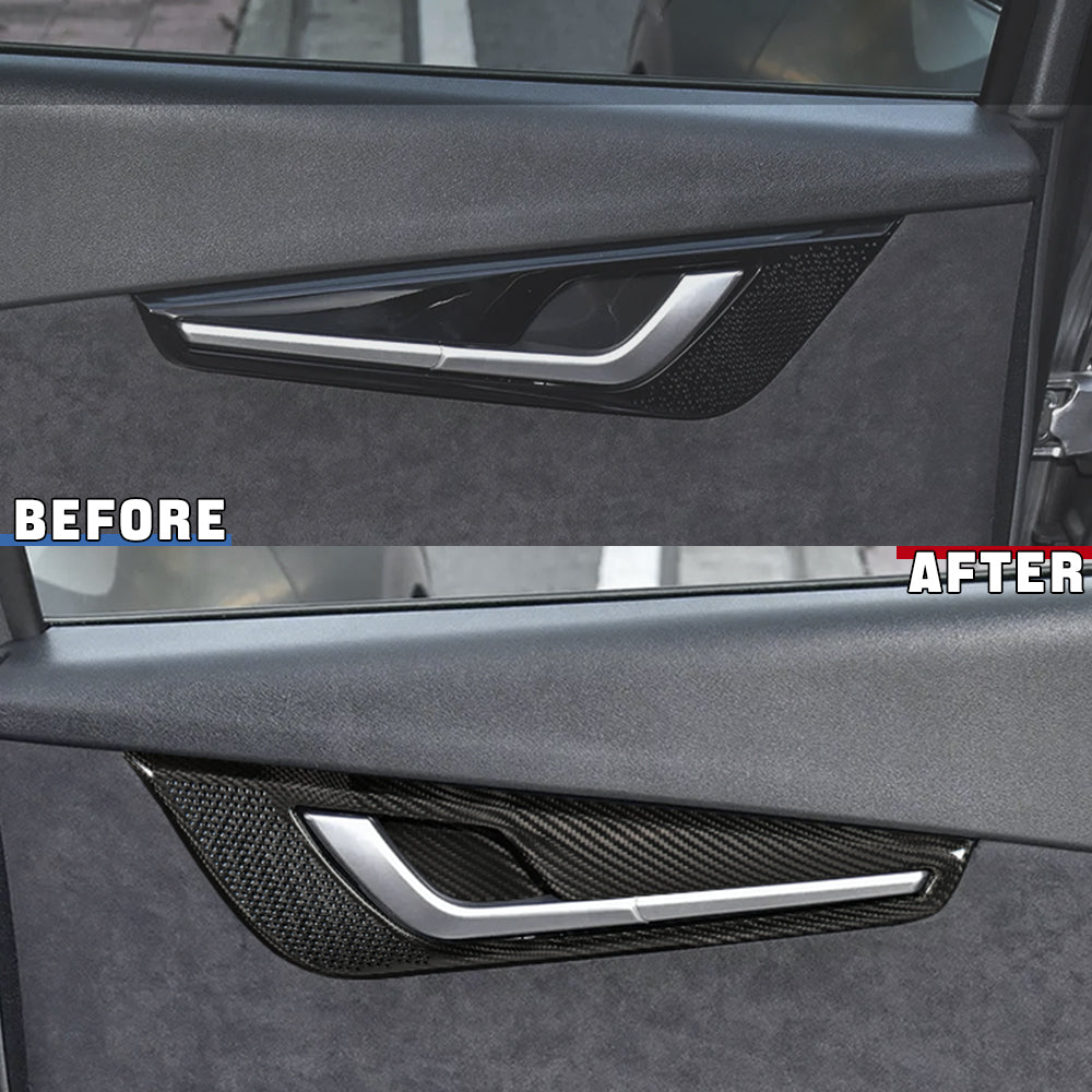 4pcs Real Carbon Fiber Inner Door Protective Cover for Kia EV6(LHD)